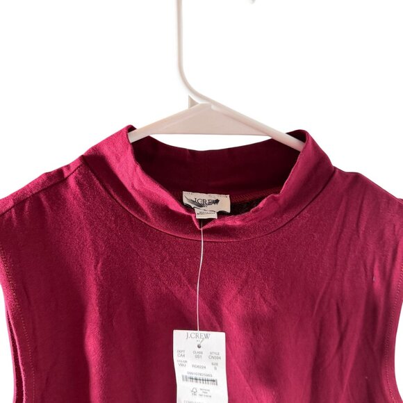 J. Crew Factory Mock Neck Mixed Media Midi Dress Red Size Small NWT - Picture 4 of 6